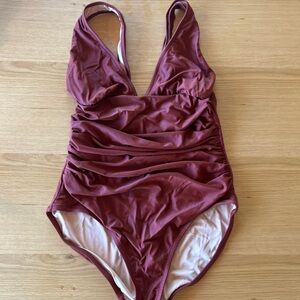 Beautiful Brown J Crew Like New Ruched One-Piece Swimsuit